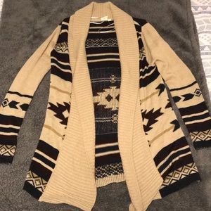 Aztec print cardigan